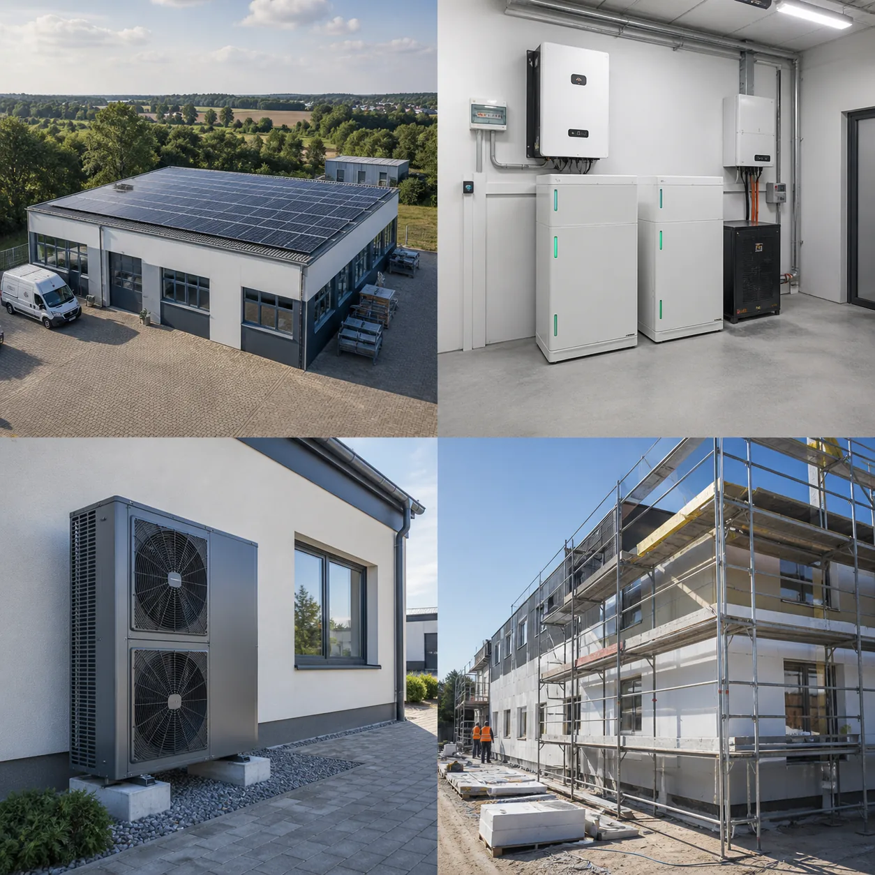 Niewielki obiekt firmowy z instalacją techniczną wspierającą pracę zakładu